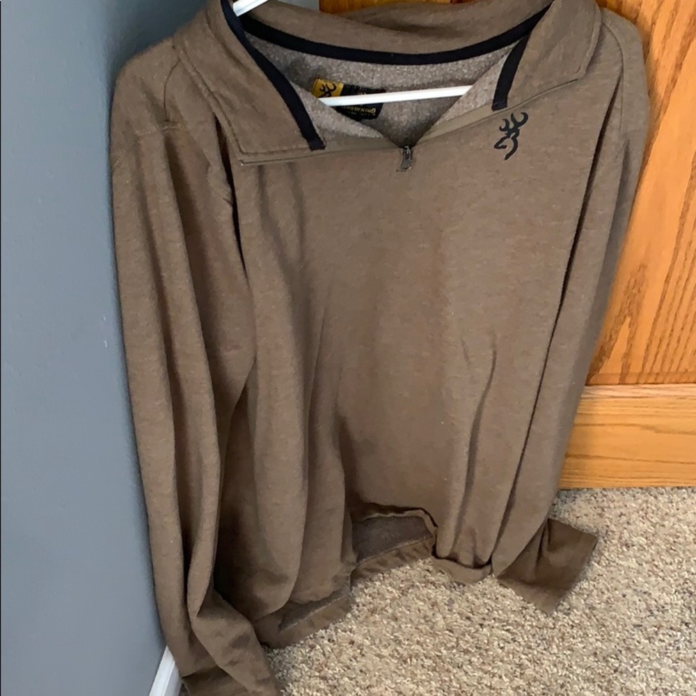 Brown/ green sweater quarter zip Browning xxlt